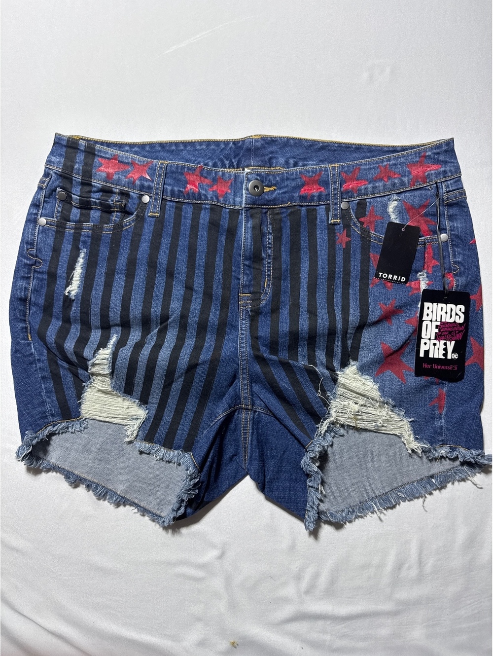 Torrid Birds of Prey Harley Quinn Starry Striped Denim Cutie